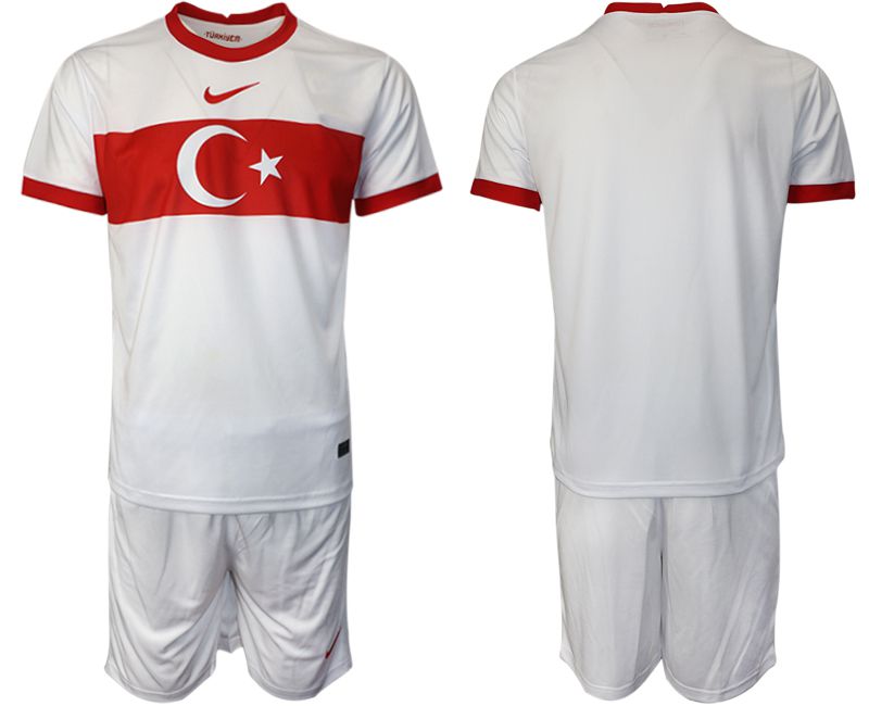 Men 2020-2021 European Cup Turkey Blank away white Soccer Jersey->turkey->Soccer Country Jersey